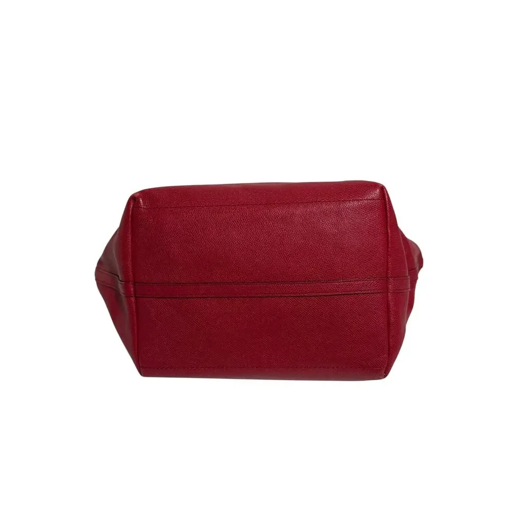 COACH Red Current Leather Taxi Tote Bag